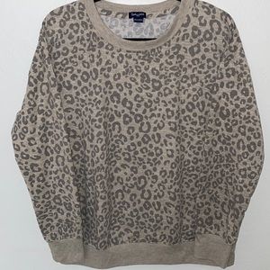 Splendid Leopard Print Cozy and Soft Crewneck Pullover Sweatshirt Size: …